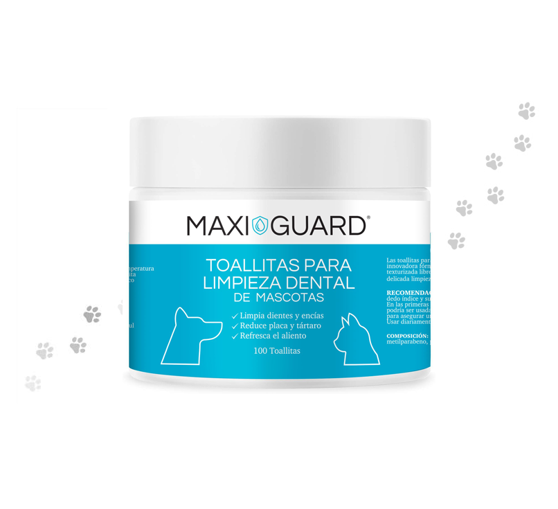 Toallitas para limpieza dental de mascotas MaxiGuard 100 unidades